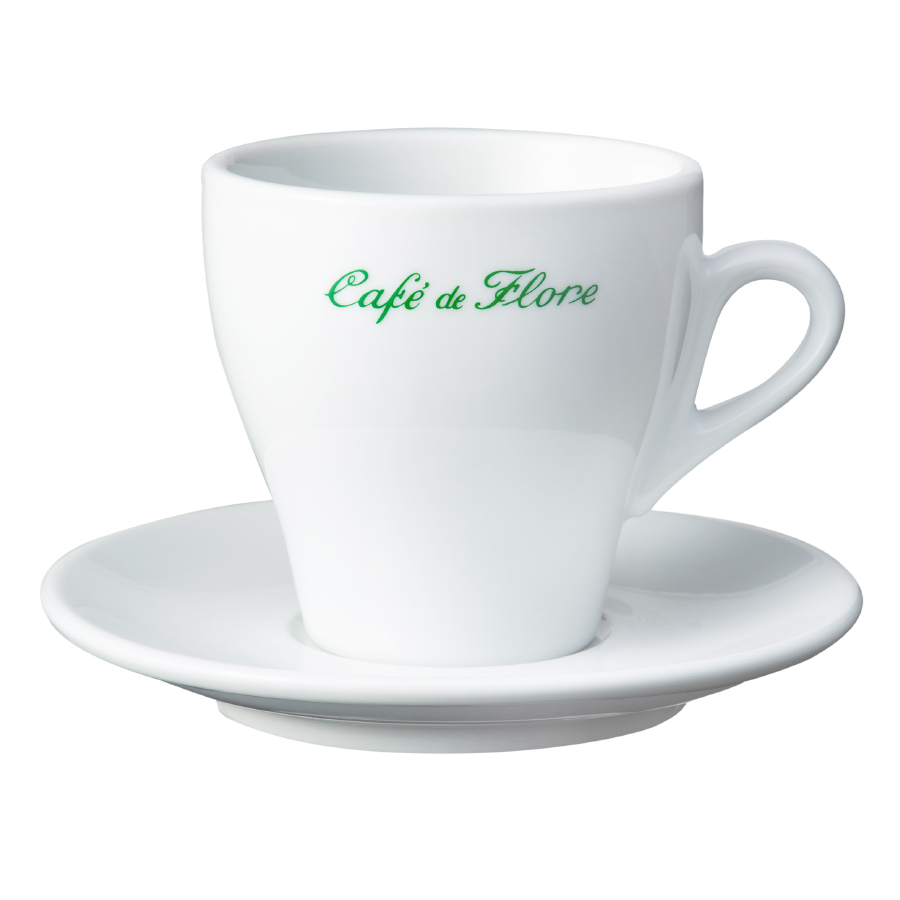 แก้วพร้อมจานรอง TASSE A CAPPUCCINO (GRANDE) จากร้าน Cafe de Flore ปารีส ประเทศฝรั่งเศส